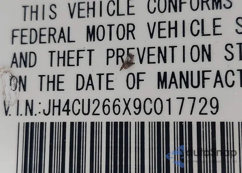 2009 Acura Tsx z USA, uszkodzony, nr VIN JH4CU266X9C017729